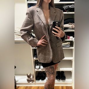 Stafford Harris Tweed Hand-woven Men's Pure Scottish Wool two button jacket 42R